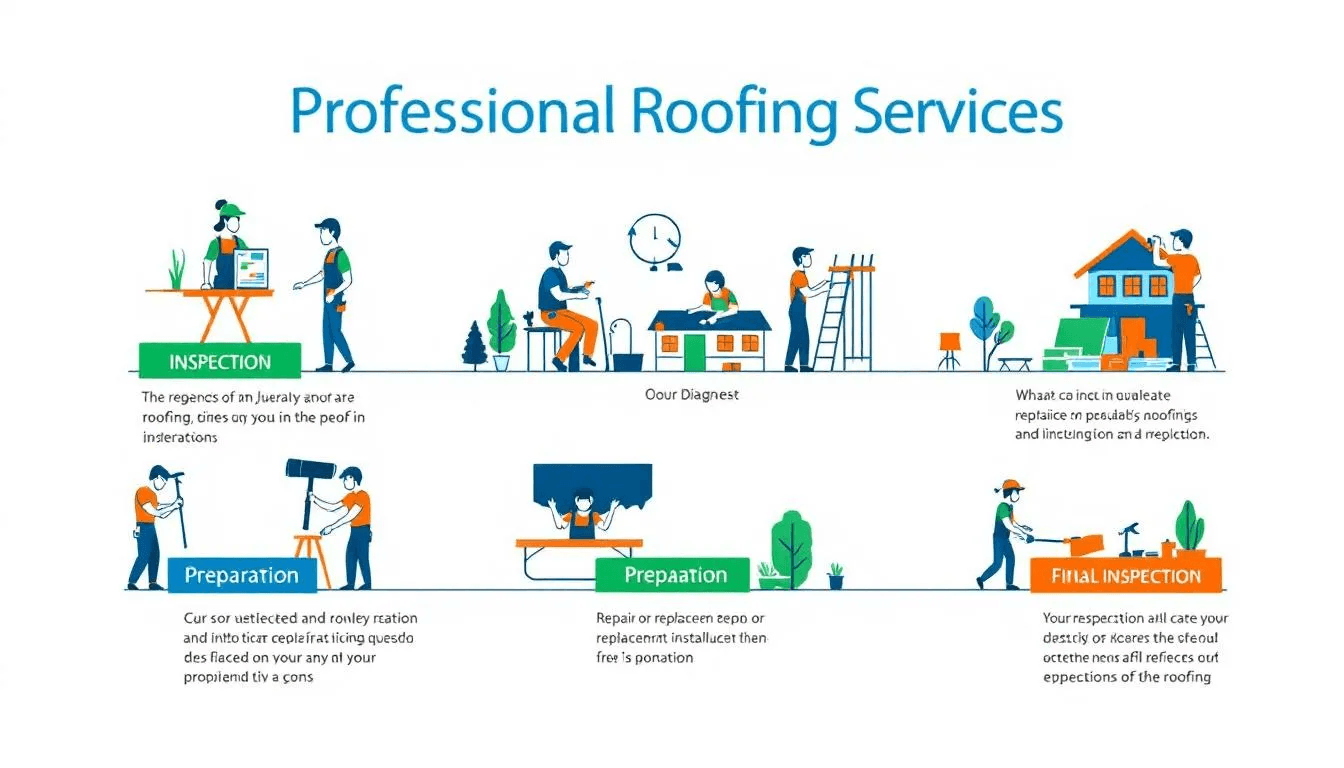 In the image, a team of skilled roofing contractors is seen working on a residential roofing project, showcasing their professionalism and expertise in roof repair and replacement. The technicians are using durable materials to ensure quality workmanship, emphasizing the importance of safety and clear communication with property managers in South Florida.